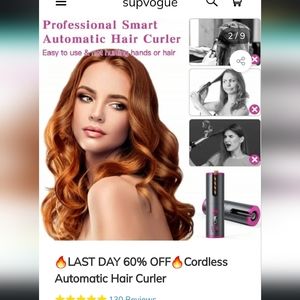 Supvouge rechargeable cordless hair curler.